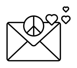 Aufkleber - Letter love peace symbol icon. Element of peace day icon