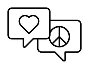 Poster - Chat bobble heart peace symbol icon. Element of peace day icon