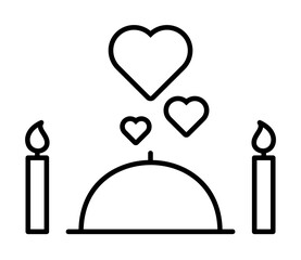 Poster - Menu, dinner, love, heart icon. Element of peace day icon