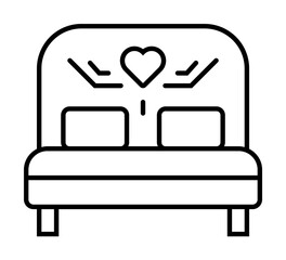 Poster - Bed love heart icon. Element of peace day icon