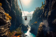 A thrilling bungee jump with a beautiful backdrop