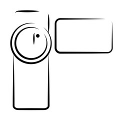 Aufkleber - manual video camera outine logo style icon. Element of photo icon for mobile concept and web apps. Outline manual video camera icon can be used for web and mobile