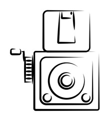 Aufkleber - old movie camera outine logo style icon. Element of photo icon for mobile concept and web apps. Outline old movie camera icon can be used for web and mobile