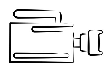 Aufkleber - cinema camera outine logo style icon. Element of photo icon for mobile concept and web apps. Outline cinema camera icon can be used for web and mobile
