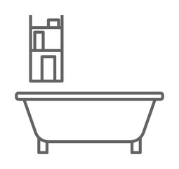 Aufkleber - Bathroom, furniture icon. Element of plumber icon. Thin line icon for website design and development, app development. Premium icon