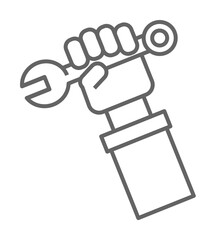 Aufkleber - Plumber, wrench, hand icon. Element of plumber icon. Thin line icon for website design and development, app development. Premium icon