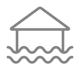 Aufkleber - Flood, home, sea line icon. Element of pollution icon
