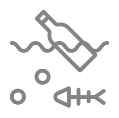 Aufkleber - Sea, pollution line icon. Element of pollution icon