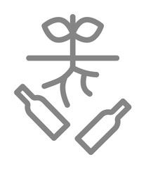 Aufkleber - Earth, pollution, plant line icon. Element of pollution icon