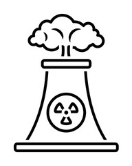 Aufkleber - chimney, nuclear, industry icon. Element of earth pollution icon for mobile concept and web apps. Detailed chimney, nuclear, industry icon can be used for web and mobile