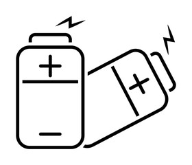 Aufkleber - battery, technology, electronics icon. Element of earth pollution icon for mobile concept and web apps. Detailed battery, technology, electronics icon can be used for web