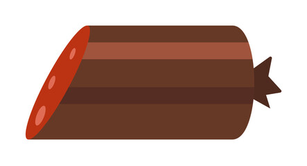Poster - piece of sausage colored illustration. Element of colored food icon for mobile concept and web apps. Detailed piece of sausage icon can be used for web and mobile