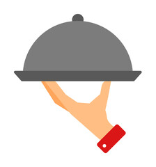Poster - waiter's arm and tray colored illustration. Element of colored food icon for mobile concept and web apps. Detailed waiter's arm and tray icon can be used for web and mobile