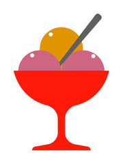 Aufkleber - ice-cream in cup colored illustration. element of colored food icon for mobile concept and web apps.