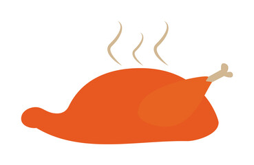 Aufkleber - roasted chicken colored illustration. Element of colored food icon for mobile concept and web apps. Detailed roasted chicken icon can be used for web and mobile