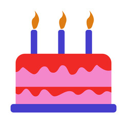 Poster - birthday cake colored illustration. Element of colored food icon for mobile concept and web apps. Detailed birthday cake icon can be used for web and mobile