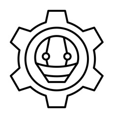 Aufkleber - engineering gear icon. Element of robotics engineering for mobile concept and web apps icon. Thin line icon for website design and development, app development. Premium icon