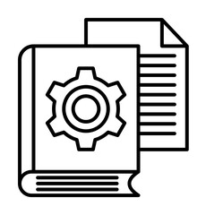 Aufkleber - book engineering icon. Element of robotics engineering for mobile concept and web apps icon. Thin line icon for website design and development, app development. Premium icon