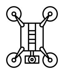 Poster - copter, drone icon. Element of robotics engineering for mobile concept and web apps icon. Thin line icon for website design and development, app development. Premium icon