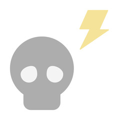 Poster - Skull icon. Simple color elements of rock n roll icons for ui and ux, website or mobile application