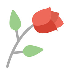 Poster - Rose icon. Simple color elements of rock n roll icons for ui and ux, website or mobile application