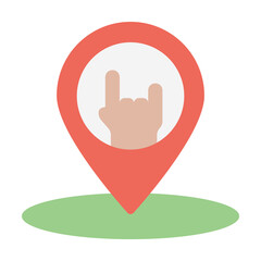 Poster - Placeholder icon. Simple color elements of rock n roll icons for ui and ux, website or mobile application