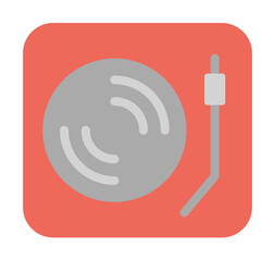 Aufkleber - Record player icon. Simple color elements of rock n roll icons for ui and ux, website or mobile application