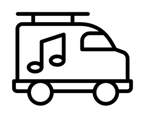 Poster - Music caravan icon. Simple line, outline elements of rock n roll icons for ui and ux, website or mobile application
