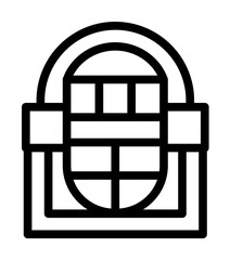 Poster - Music box icon. Simple line, outline elements of rock n roll icons for ui and ux, website or mobile application