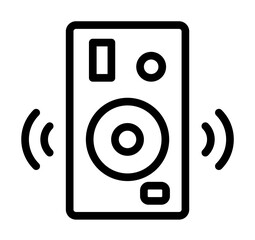 Poster - Music, speakers icon. Simple line, outline elements of rock n roll icons for ui and ux, website or mobile application