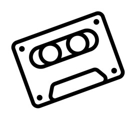 Aufkleber - Cassette icon. Simple line, outline elements of rock n roll icons for ui and ux, website or mobile application