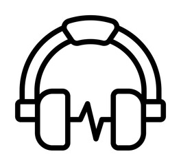 Poster - Headphone icon. Simple line, outline elements of rock n roll icons for ui and ux, website or mobile application