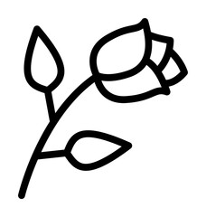 Poster - Rose icon. Simple line, outline elements of rock n roll icons for ui and ux, website or mobile application