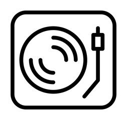 Aufkleber - Record player icon. Simple line, outline elements of rock n roll icons for ui and ux, website or mobile application