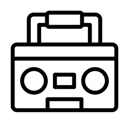 Aufkleber - Tape recorder icon. Simple line, outline elements of rock n roll icons for ui and ux, website or mobile application
