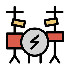 Aufkleber - Orchestra, drum kit icon. Simple color with outline elements of rock n roll icons for ui and ux, website or mobile application