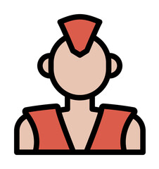 Aufkleber - Musician icon. Simple color with outline elements of rock n roll icons for ui and ux, website or mobile application