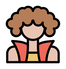 Aufkleber - Musician icon. Simple color with outline elements of rock n roll icons for ui and ux, website or mobile application