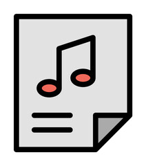 Aufkleber - Paper, note icon. Simple color with outline elements of rock n roll icons for ui and ux, website or mobile application
