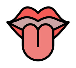 Aufkleber - Lips icon. Simple color with outline elements of rock n roll icons for ui and ux, website or mobile application