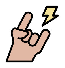 Aufkleber - Hand position icon. Simple color with outline elements of rock n roll icons for ui and ux, website or mobile application