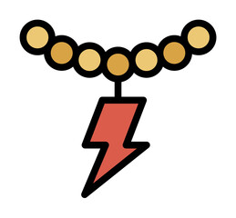 Aufkleber - Necklace icon. Simple color with outline elements of rock n roll icons for ui and ux, website or mobile application