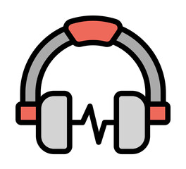 Aufkleber - Headphone icon. Simple color with outline elements of rock n roll icons for ui and ux, website or mobile application