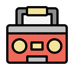 Aufkleber - Tape recorder icon. Simple color with outline elements of rock n roll icons for ui and ux, website or mobile application