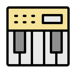 Aufkleber - Organ icon. Simple color with outline elements of rock n roll icons for ui and ux, website or mobile application