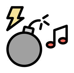 Aufkleber - Bomb icon. Simple color with outline elements of rock n roll icons for ui and ux, website or mobile application