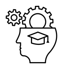 Aufkleber - Brain gear school icon. Element of school