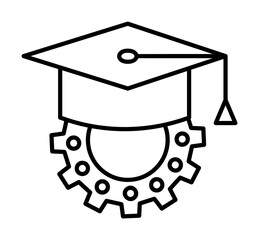 Aufkleber - Graduation cap gear icon. Element of school