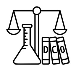Aufkleber - Justice books education icon. Element of school