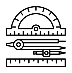Poster - School equipment rulers icon. Element of school